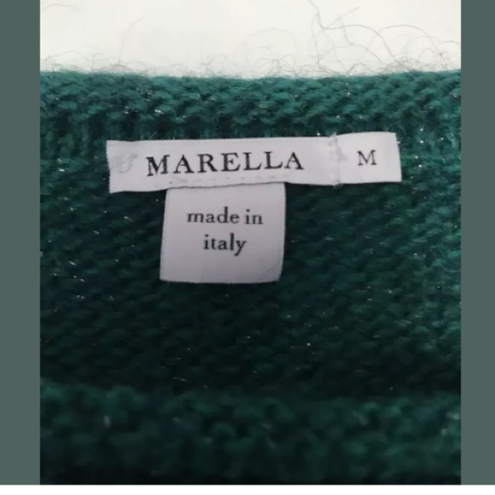 MARELLA Emerald Green Fuzzy Crewneck Sweater - Picture 8 of 12